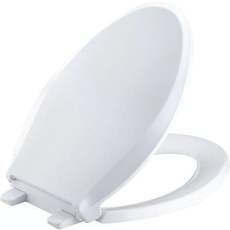 Basic top-tide hinge tightens from the top. . Home depot elongated toilet seat